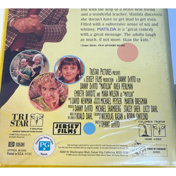 Matilda VHS Tape Columbia TriStar Home Video 1996 Family Classic Danny DeVito - Picture 6 of 6